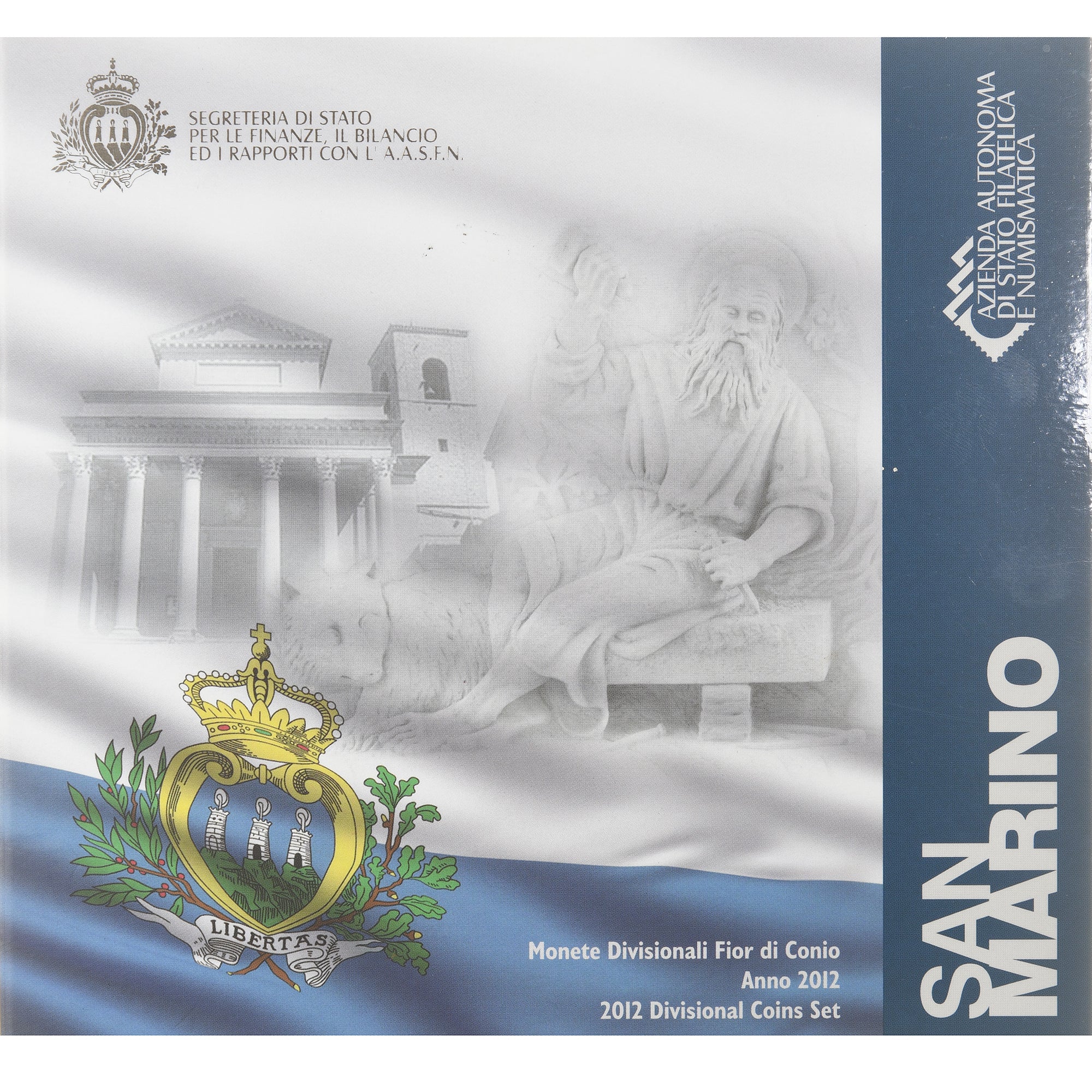 San Marino, Coffret 1c. à 2€, Série Divisionnelle, 2012, FDC, MS(65-70)