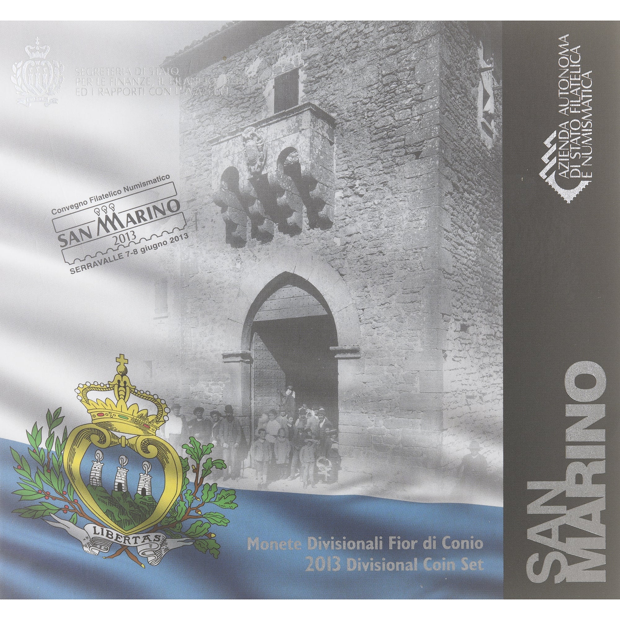 Saint Marin , Coffret 1c. à 2€, Série Divisionnelle, 2013, Coin card.FDC