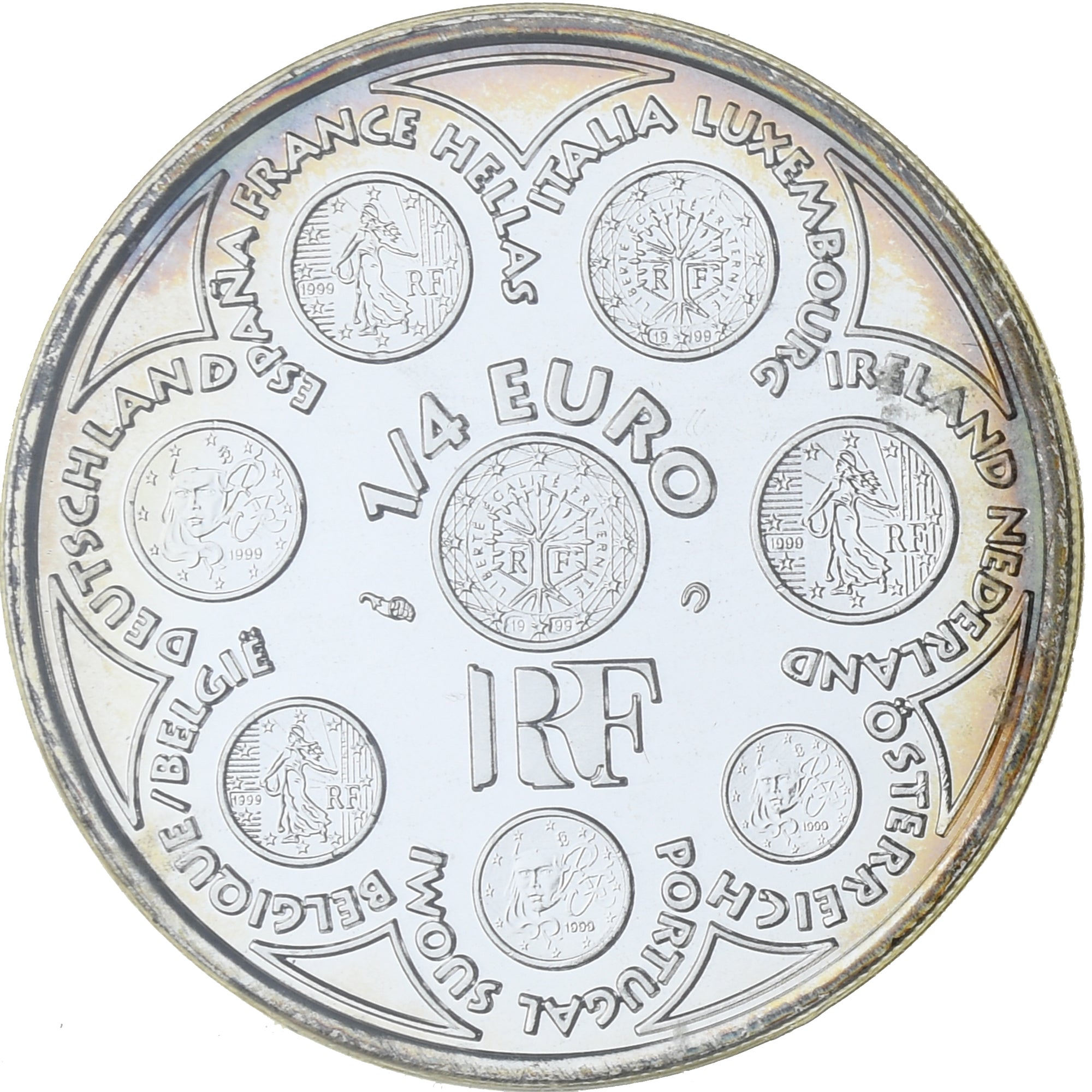 France, 1/4 Euro, Europa, 2002, Monnaie de Paris, BU, MS(65-70), Silver