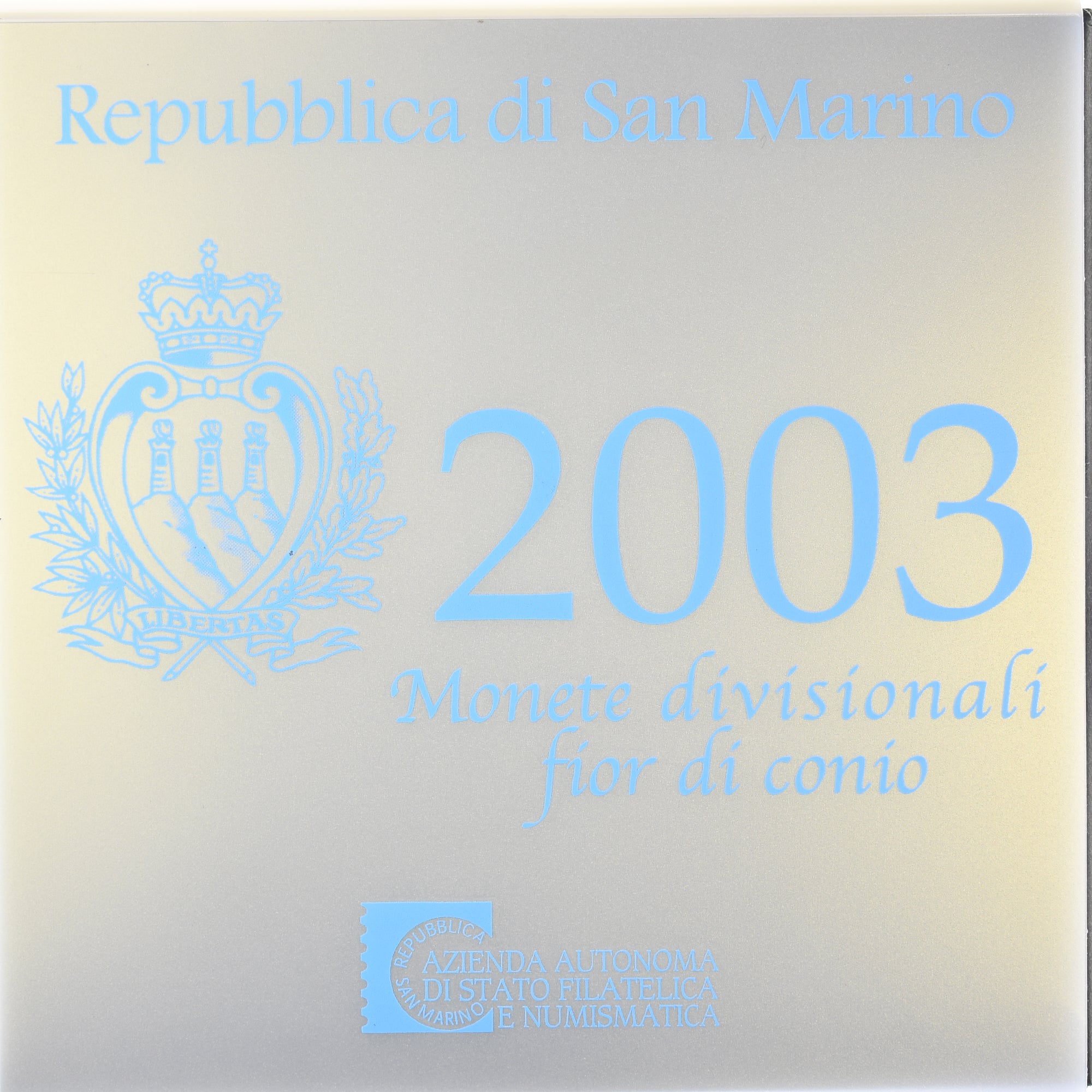 San Marino, Set 1 ct. - 5 Euro, Série Divisionnelle, 2003, Coin card.FDC, FDC