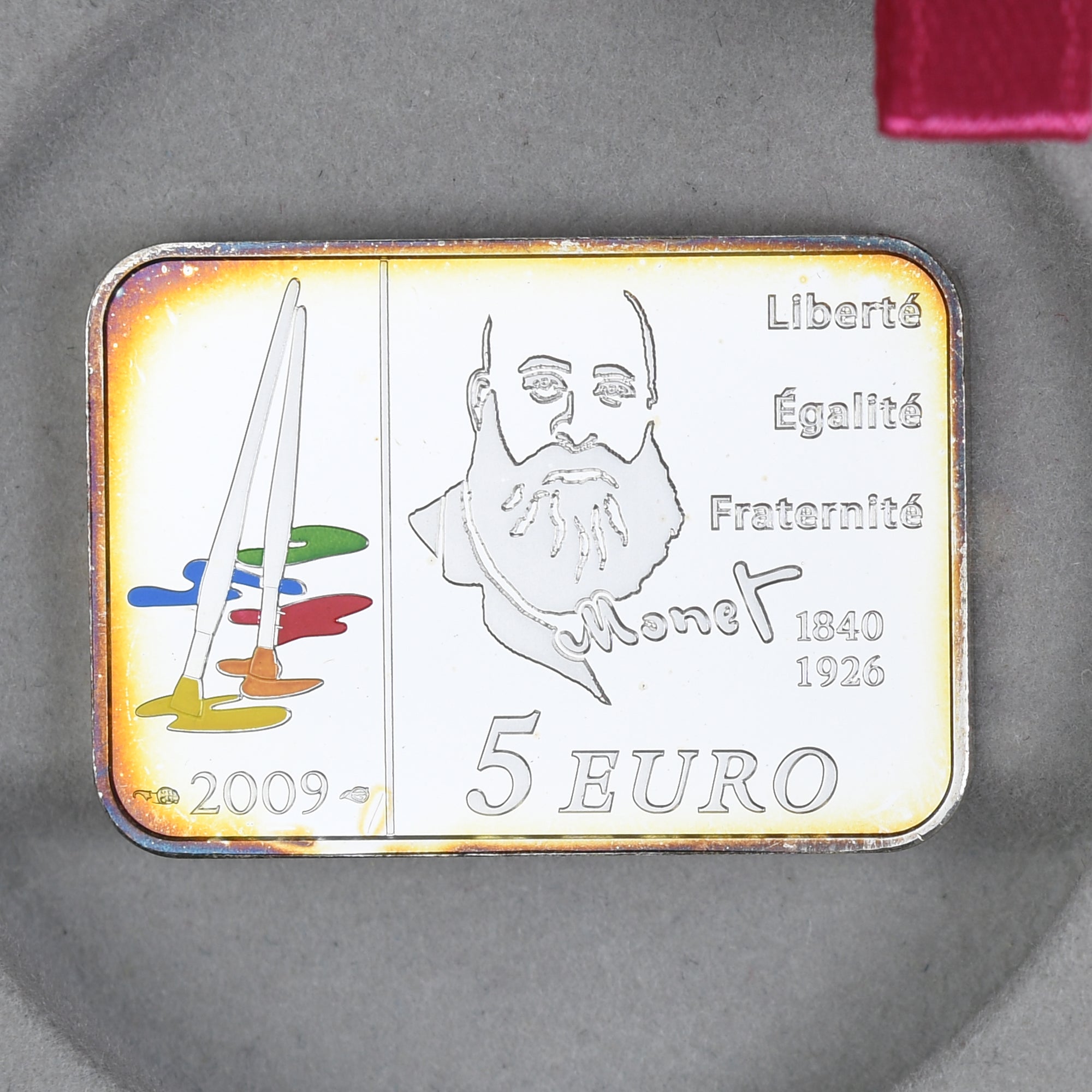 France, 5 Euro, Claude Monet, 2009, Monnaie de Paris, Colorized.BU, FDC, Argent