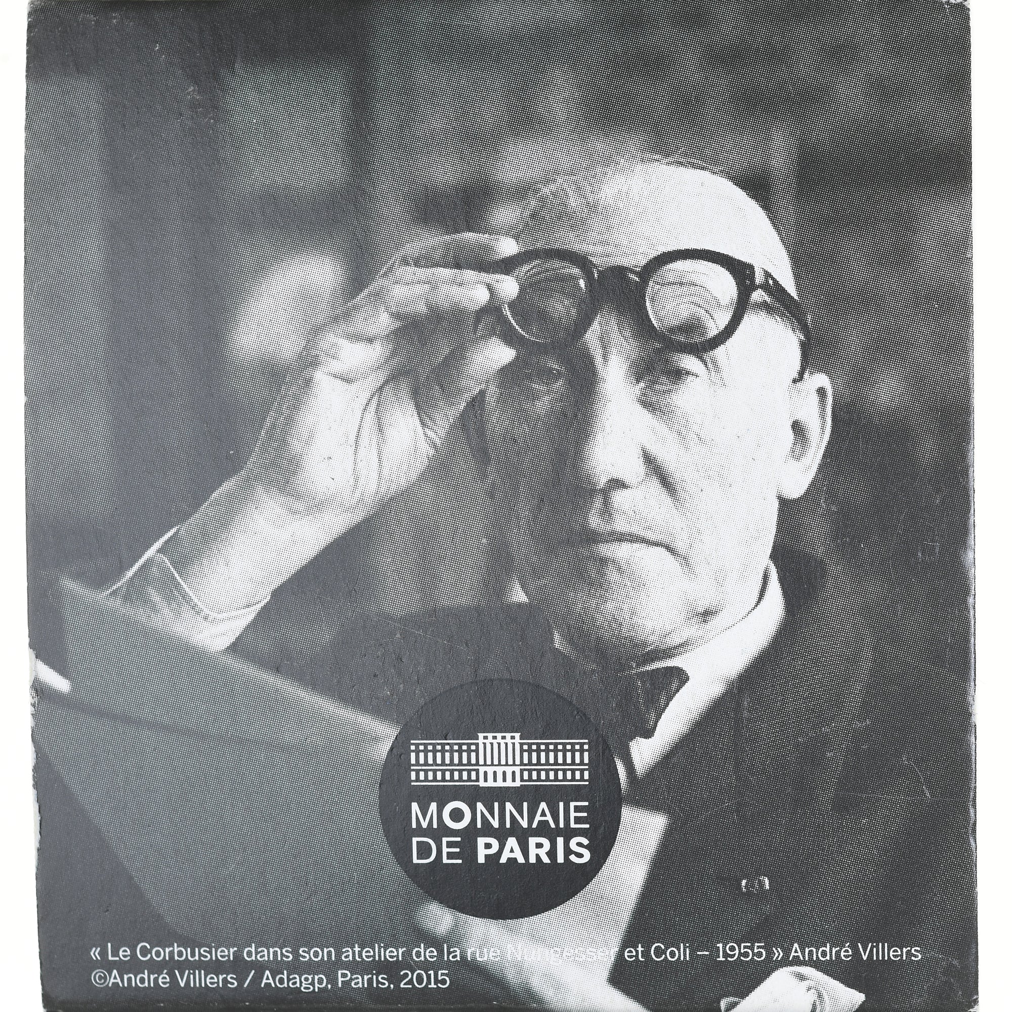 France, 10 Euro, Le Corbusier, 2015, Monnaie de Paris, BE, MS(65-70), Silver
