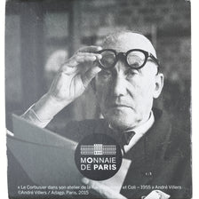 France, 10 Euro, Le Corbusier, 2015, Monnaie de Paris, BE, MS(65-70), Silver