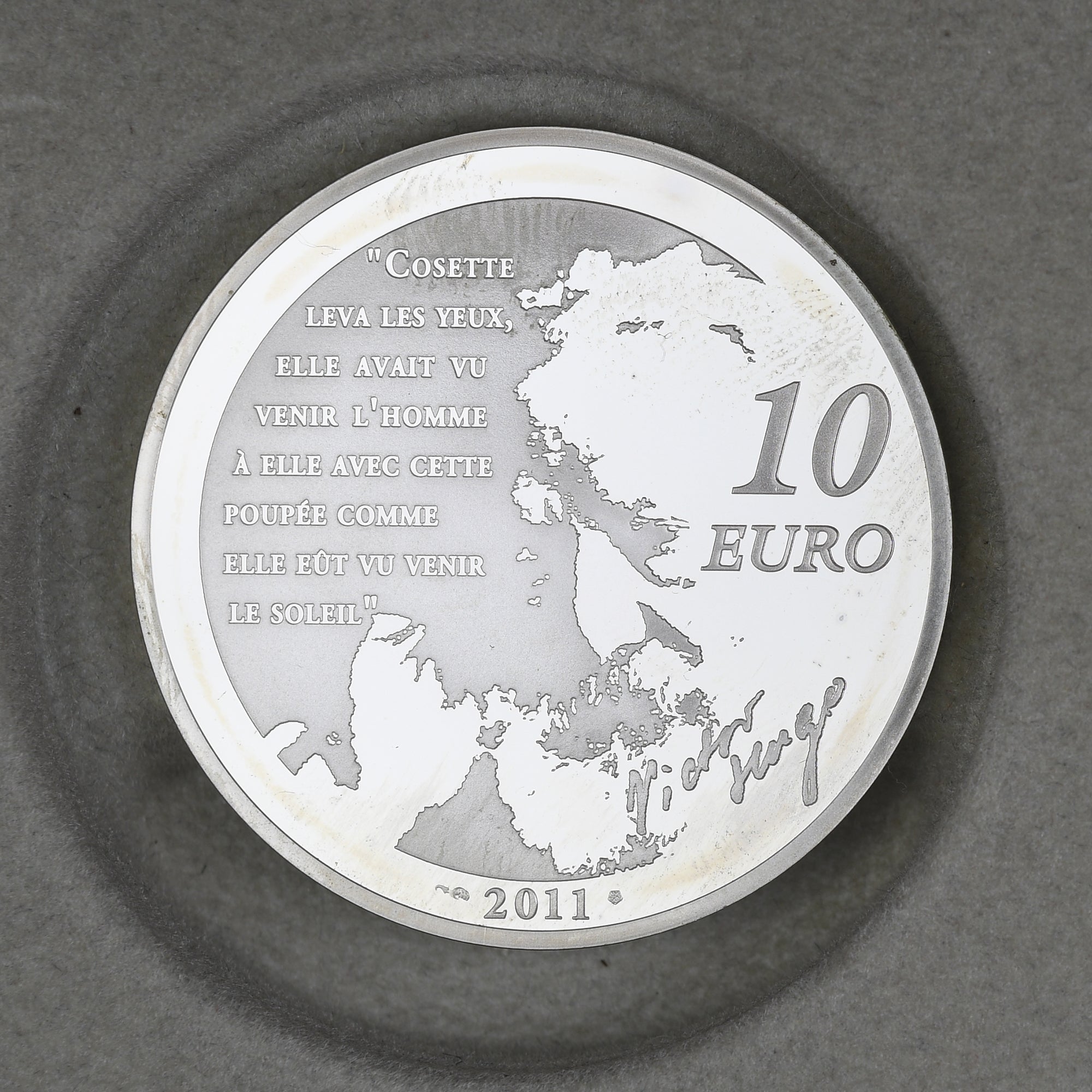 France, 10 Euro, Cosette, 2011, Monnaie de Paris, BE, MS(65-70), Silver
