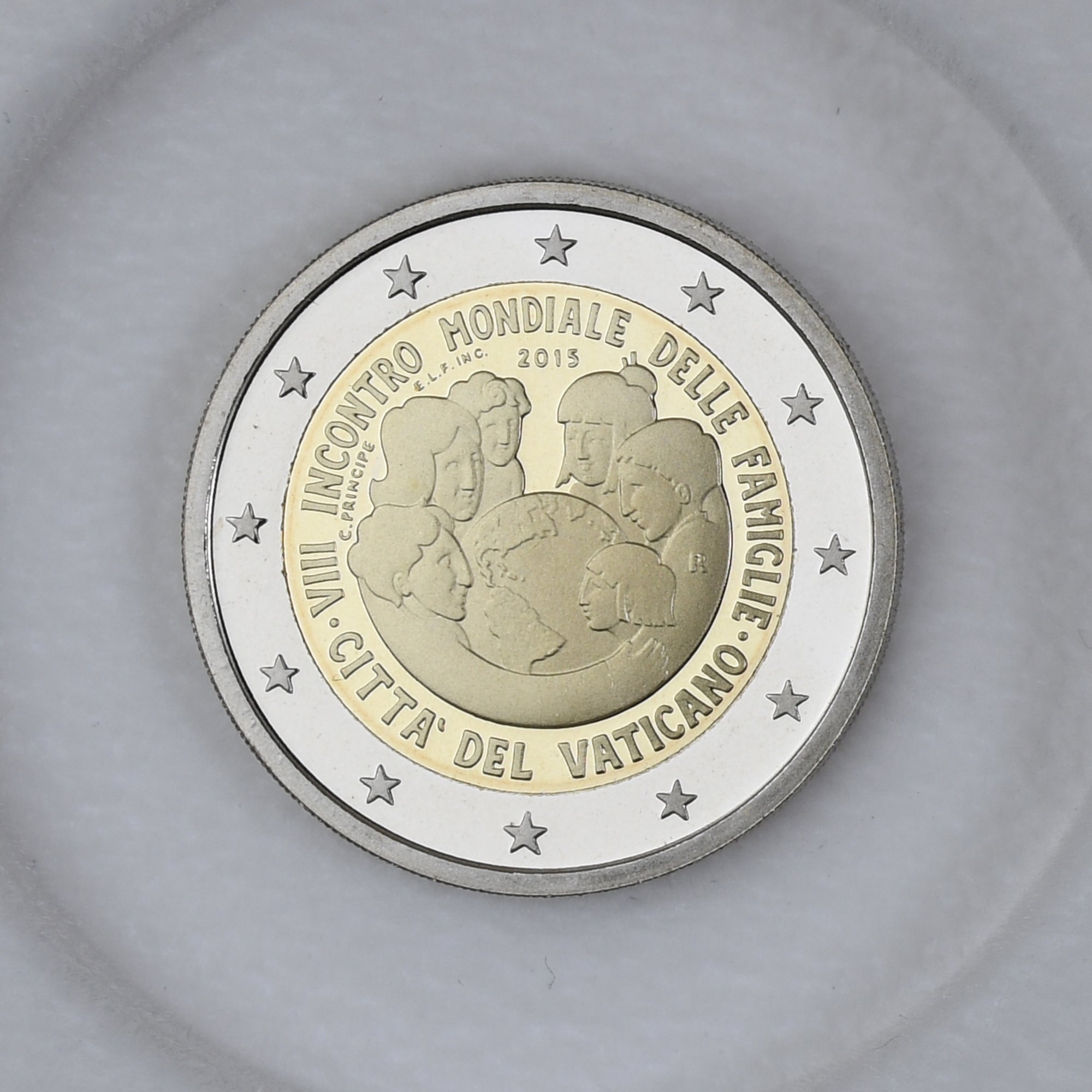 Vaticano, 2 Euro, 8ème rencontre mondiale des familles, 2015, Rome, Proof, FDC