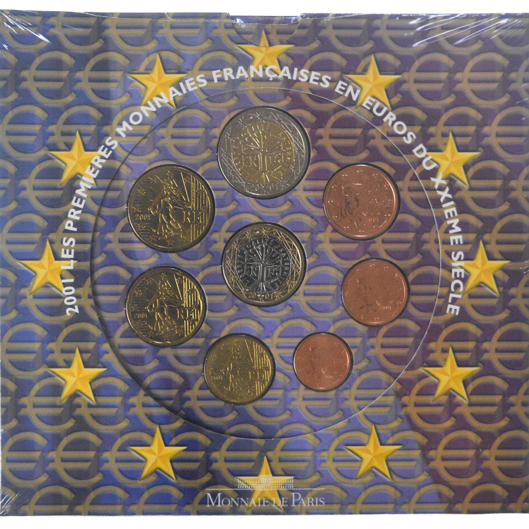 Frankrijk, Coffret 1c. à 2€, 2001, Monnaie de Paris, FDC.BU, FDC, n.v.t.