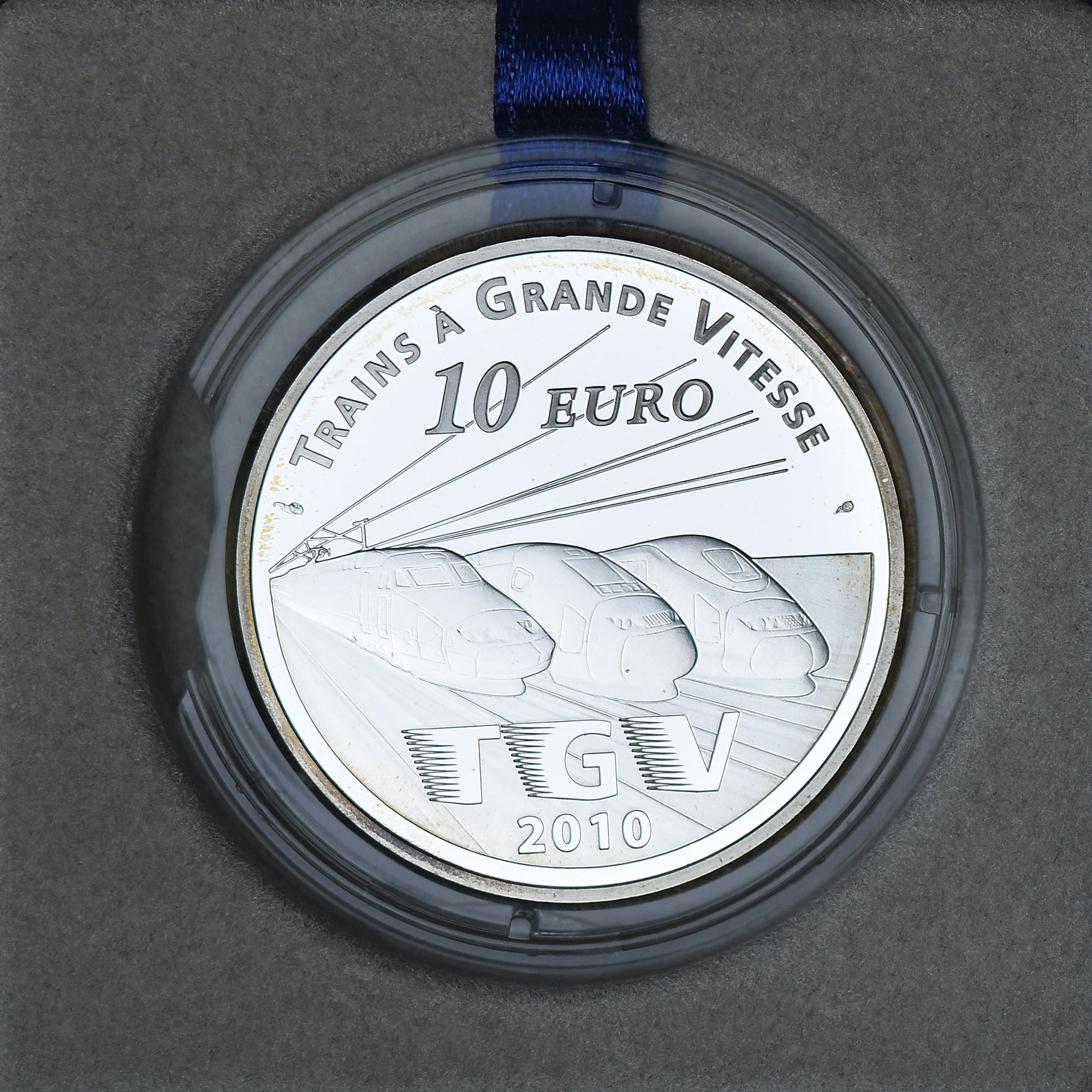 França, 10 Euro, Lille Europe TGV, 2010, Monnaie de Paris, BE, MS(65-70), Prata