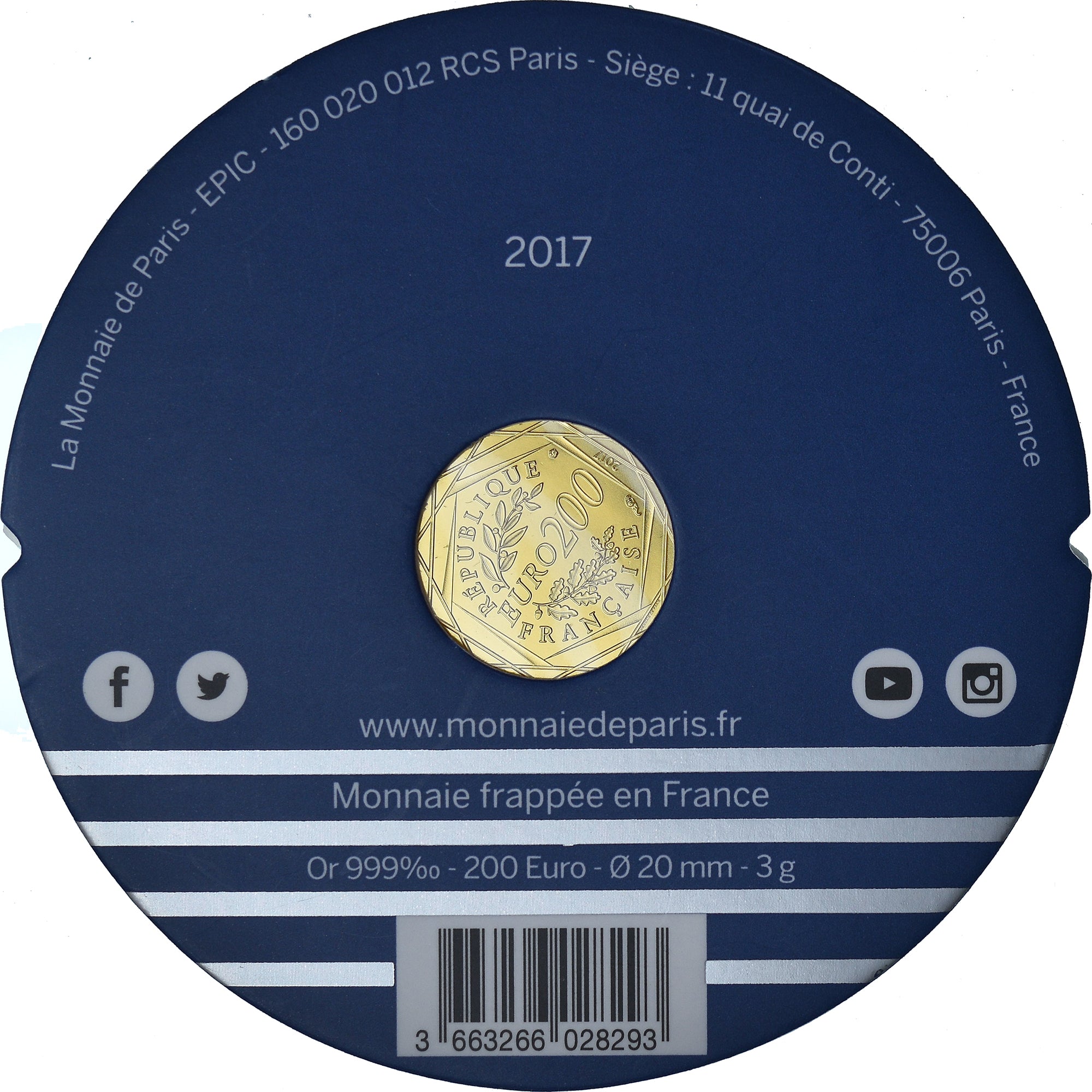 Francia, 200 Euro, Jean-Paul Gaultier - La France, 2017, Monnaie de Paris, FDC