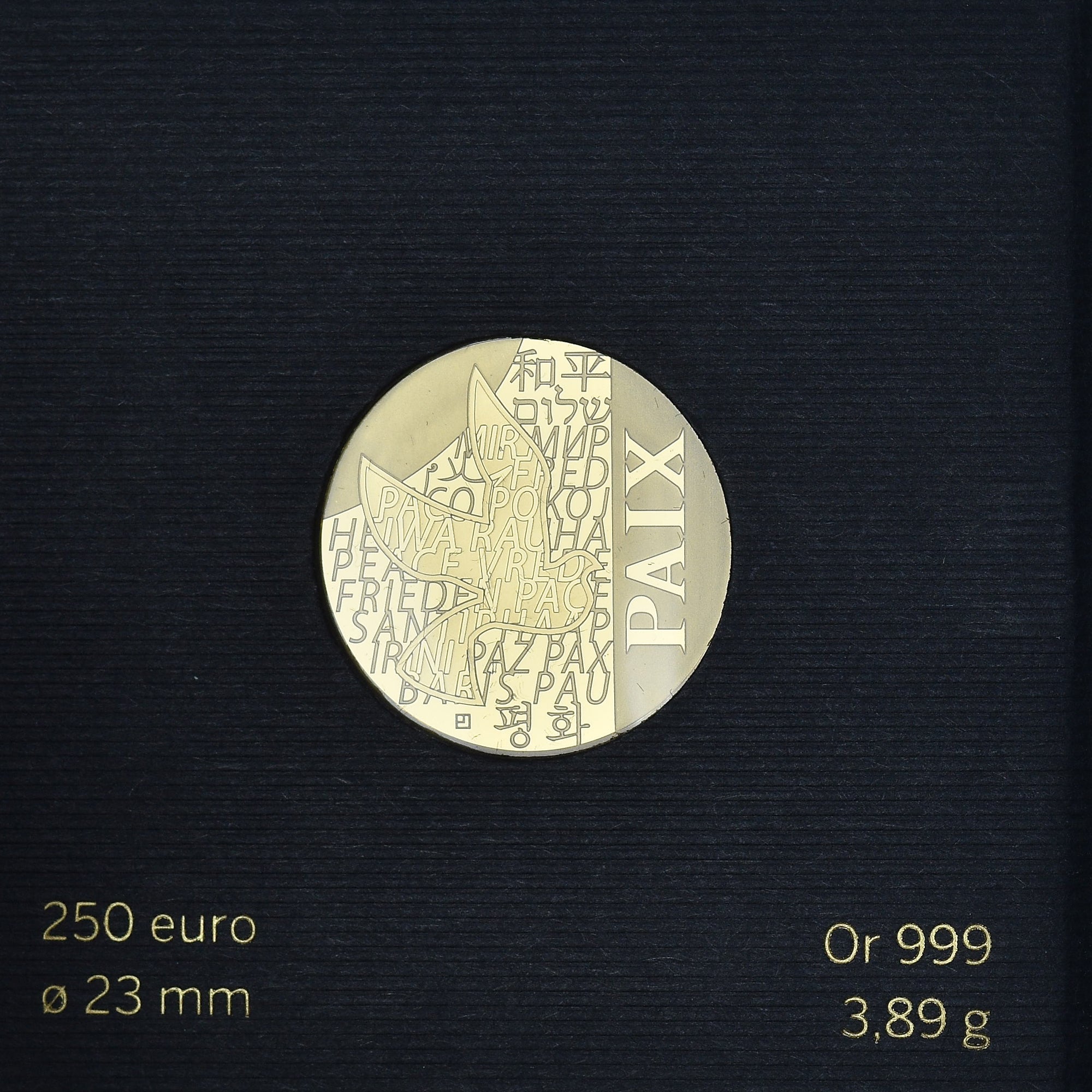 France, 250 Euro, Paix, 2013, Monnaie de Paris, FDC, MS(65-70), Gold