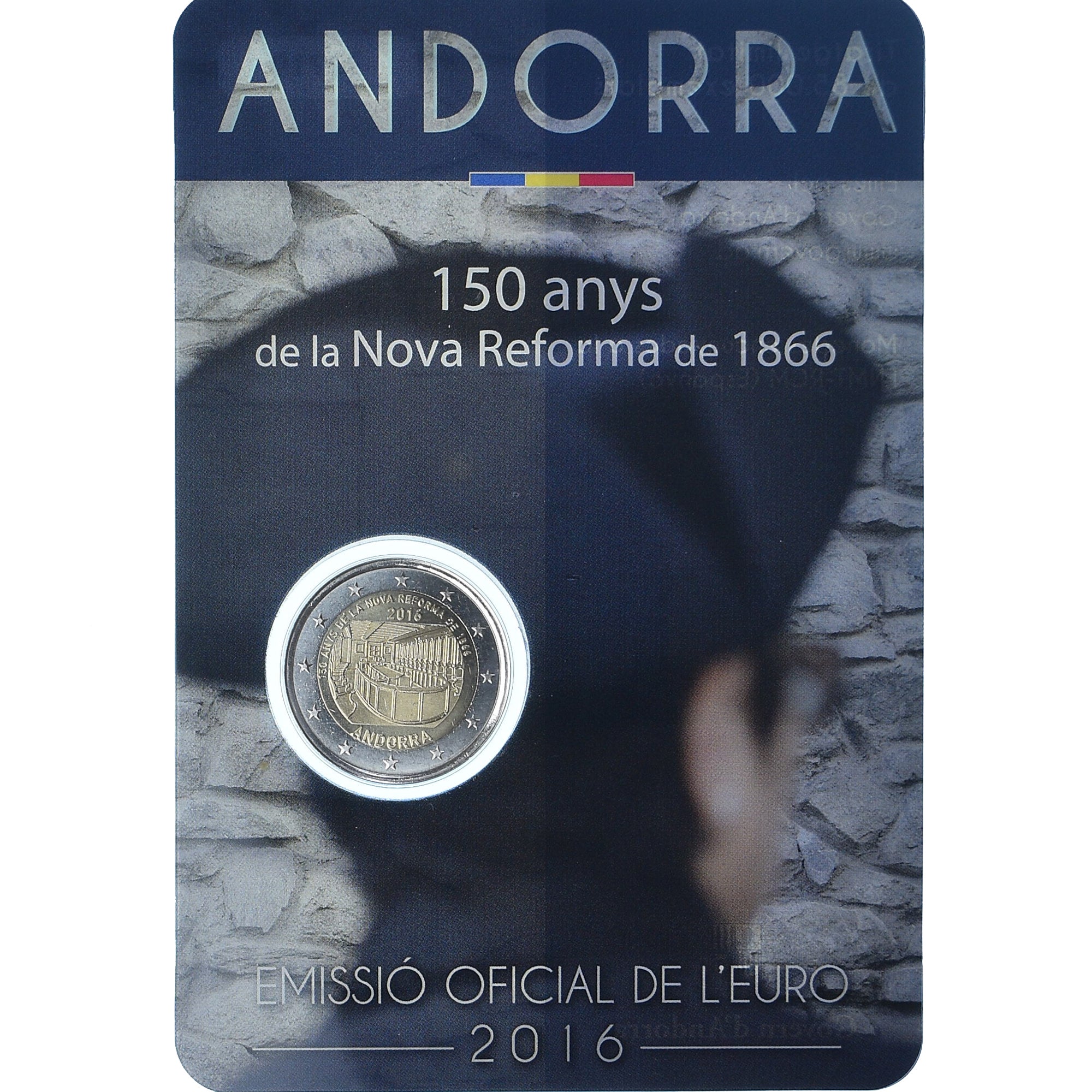 Andorra, 2 Euro, Réforme de 1866, 2016, MS(65-70), Bi-Metallic