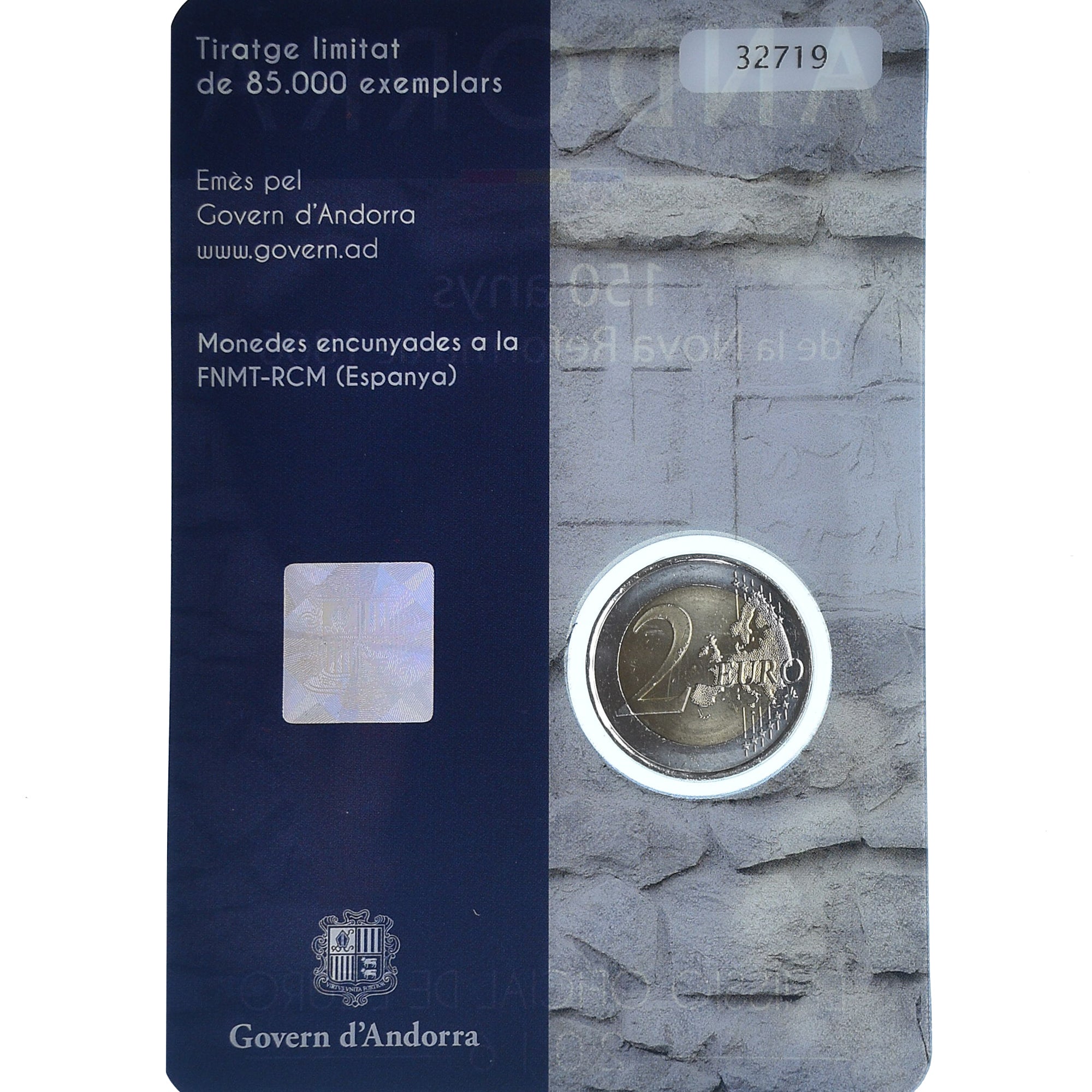 Andorra, 2 Euro, Réforme de 1866, 2016, MS(65-70), Bi-Metallic