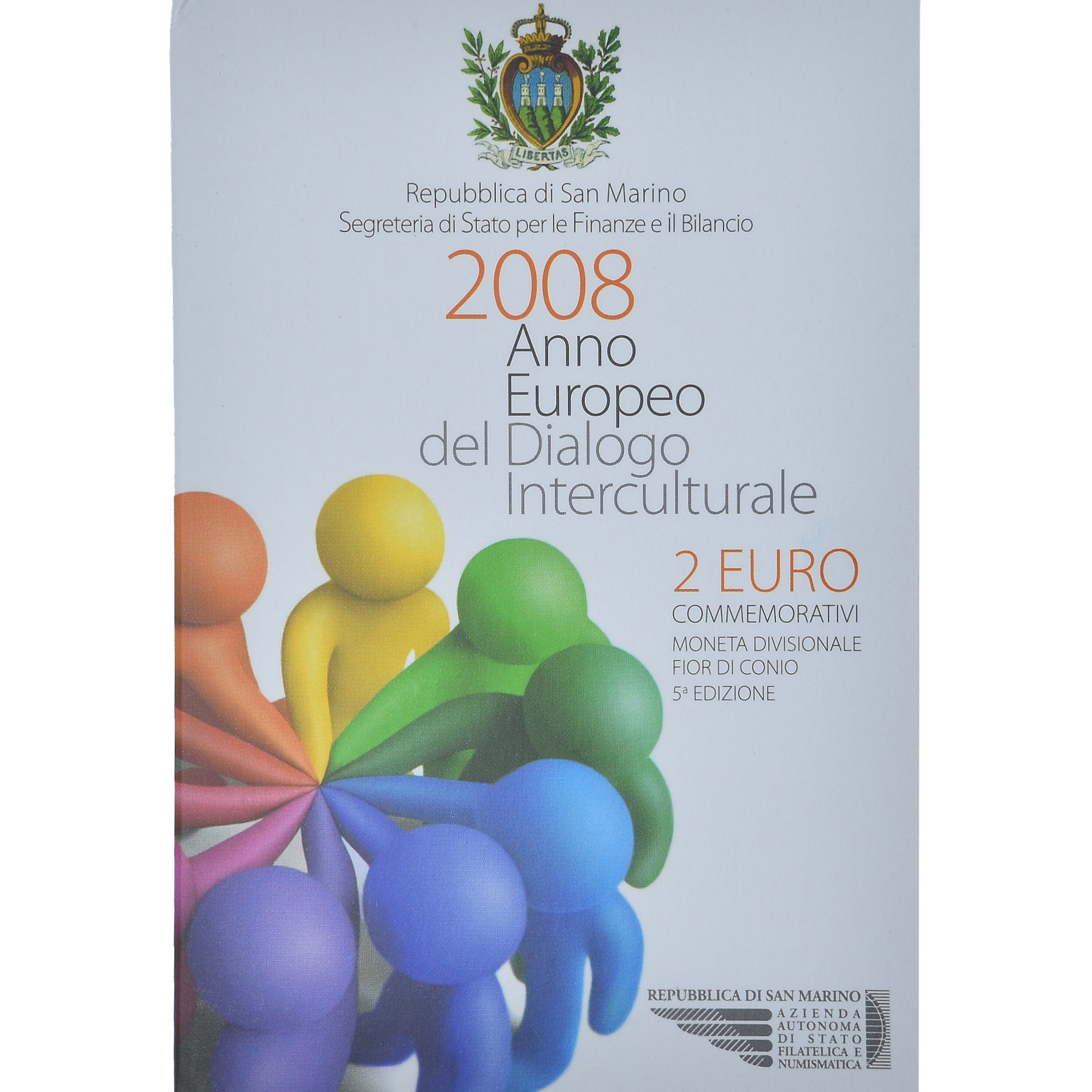 Saint Marin , 2 Euro, année européenne du dialogue interculturel, 2008, Rome