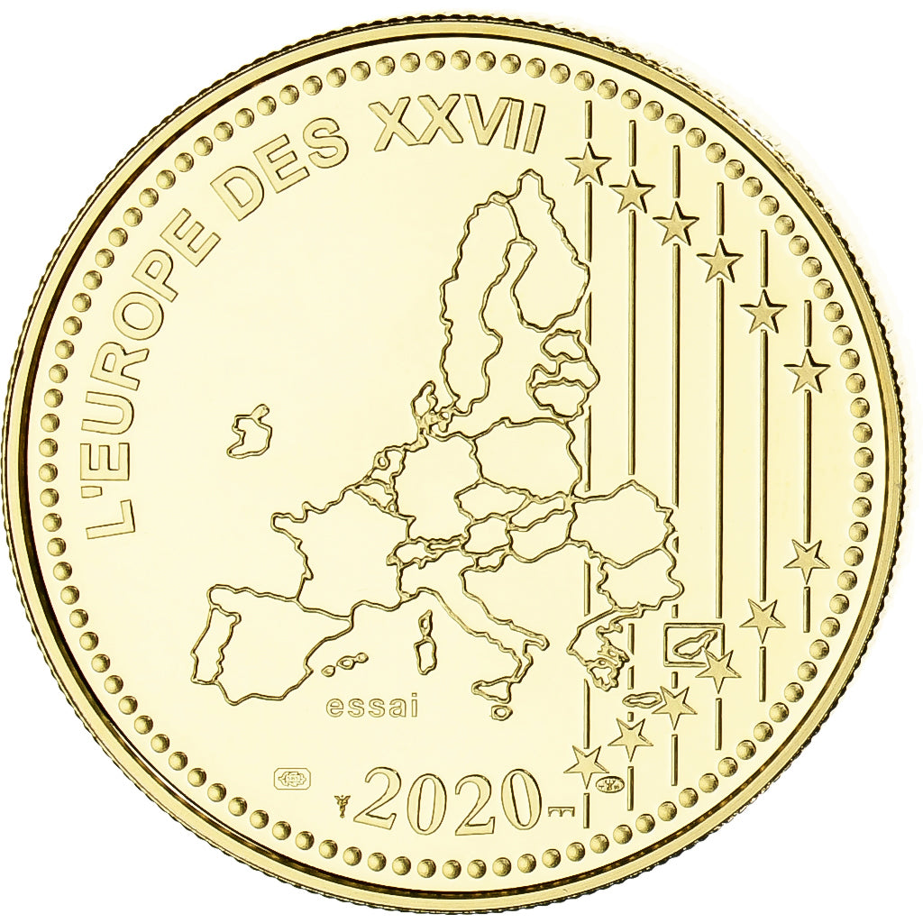 Francia, medalla, L'Europe des XXVII, 60 ans du Nouveau Franc, 2020, ESSAI, SC+