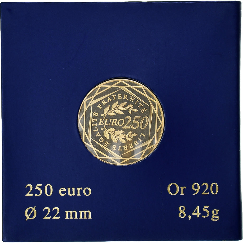 France, 250 Euro, Semeuse, 2009, Monnaie de Paris, MS(65-70), Gold