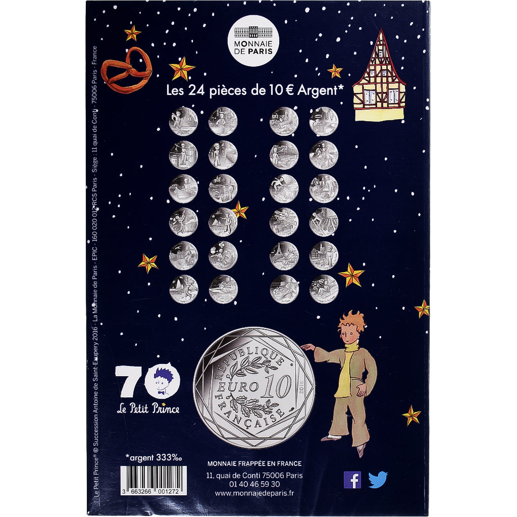Frankreich, 10 Euro, Le Petit Prince (marché de Noël de Strasbourg), 2016