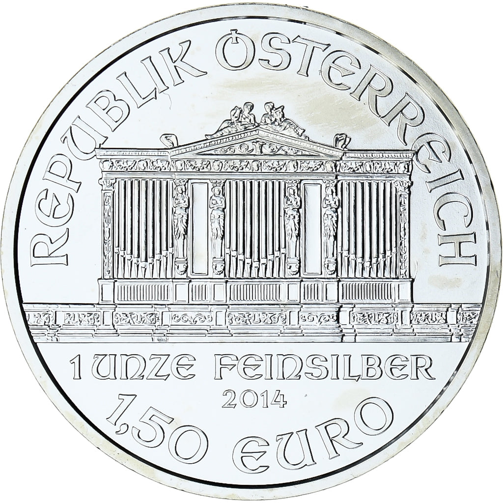 Autriche, 1-1/2 Euro / 1 Oz, Vienna Philharmonic, 2014, SPL+, Argent
