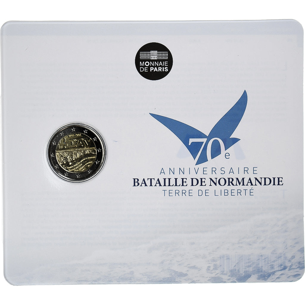 Frankreich, 2 Euro, D-day, 2014, Monnaie de Paris, Coin card.FDC, STGL