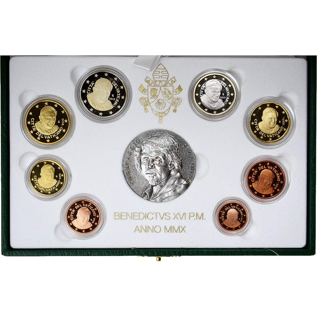 Vatican, Pape Benoit XVI, Set 1 cts. - 2 Euro, 2010 - Anno MMX, Rome, Proof /