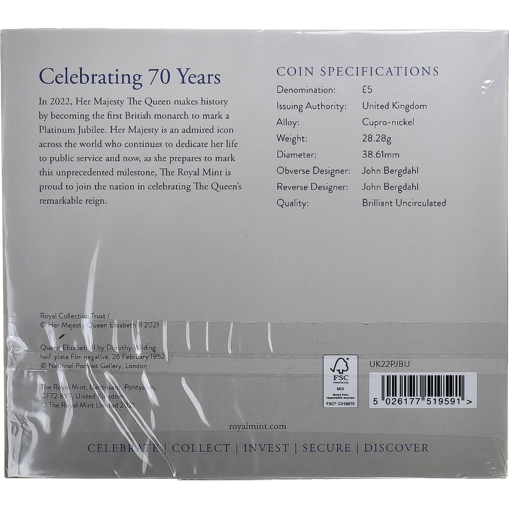 Monnaie, Grande-Bretagne, Elizabeth II, Platinium Jubilee, 5 Pounds, 2022