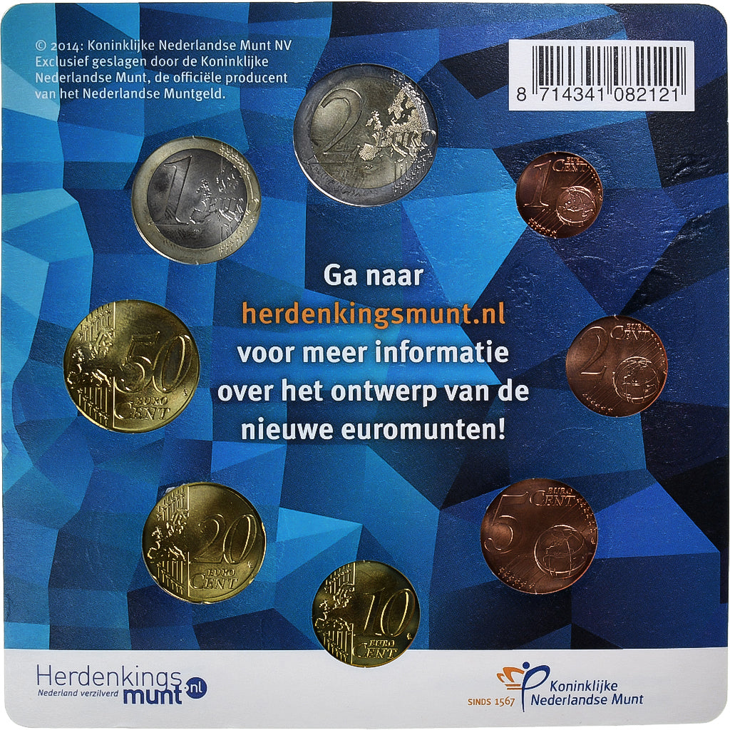 Netherlands, Set 1 cts. - 2 Euro, Willem-Alexander, 2014, MS(64)