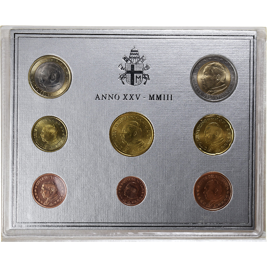 Watykan, Jean-Paul II, Set 1 ct. - 2 Euro, 2003 - Anno XXV, Rome, MS(65-70), ND