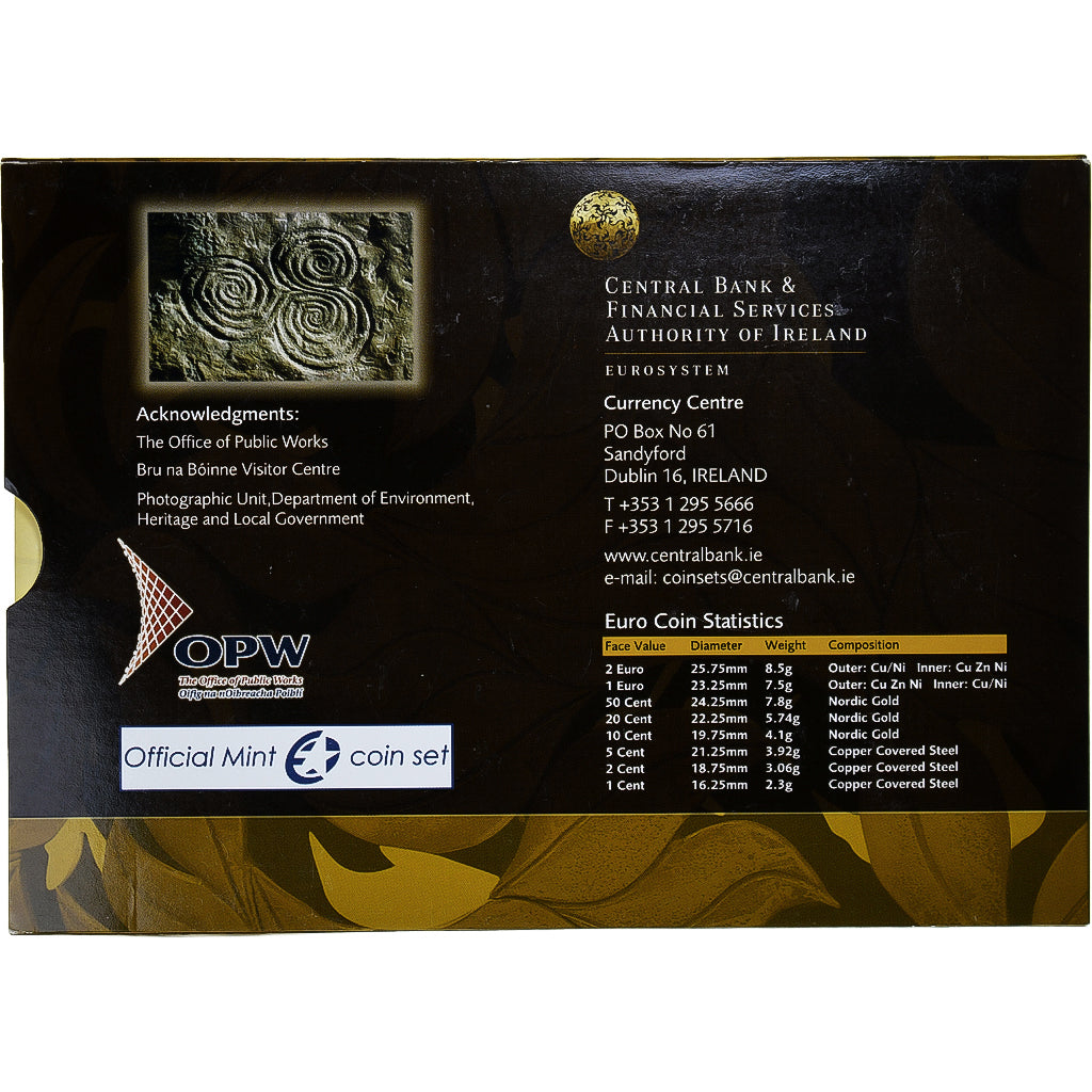 Irlande, 1 Cent to 2 Euro, euro set - Newgrange, 2008, FDC.BU, FDC