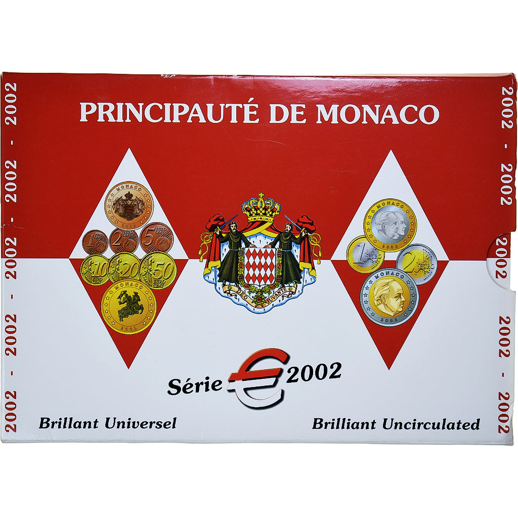 Monaco, Rainier III, Coffret 1c. à 2€, 2002, BU, FDC