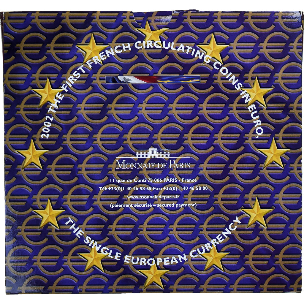 Francja, Coffret 1c. à 2€, 2002, Monnaie de Paris, BU, MS(65-70), ND