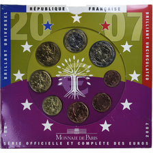 France, Coffret 1c. à 2€, 2007, Monnaie de Paris, BU, FDC