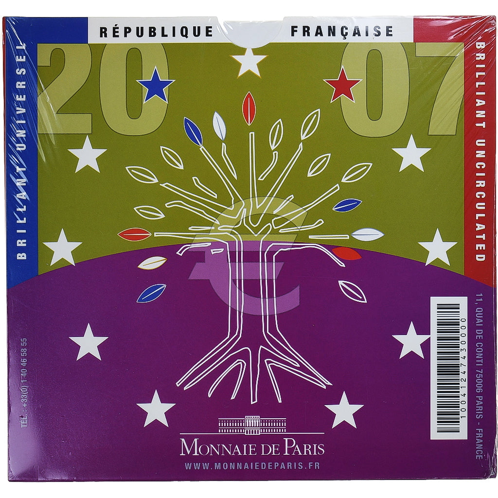 Francja, Coffret 1c. à 2€, 2007, Monnaie de Paris, BU, MS(65-70), ND