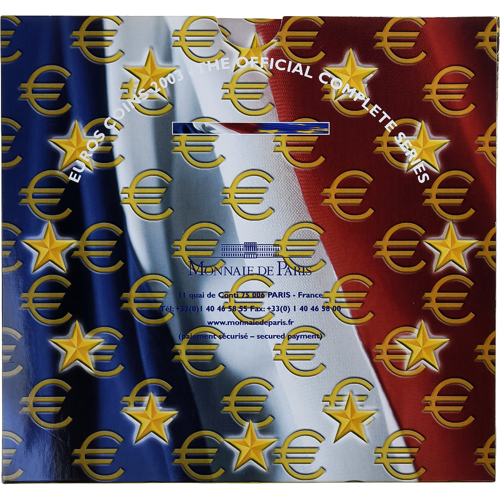 França, Coffret 1c. à 2€, 2003, Monnaie de Paris, BU, MS(65-70), N/D