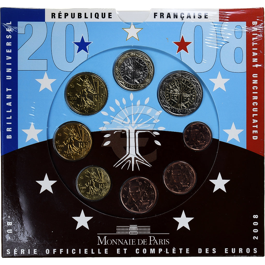 Frankrijk, Coffret 1c. à 2€, 2008, Monnaie de Paris, BU, FDC, n.v.t.