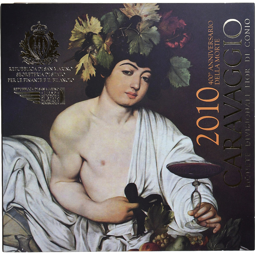 San Marino, Set 1 ct. - 5 Euro, Caravaggio, 2010, Coin card.FDC, FDC, Sin