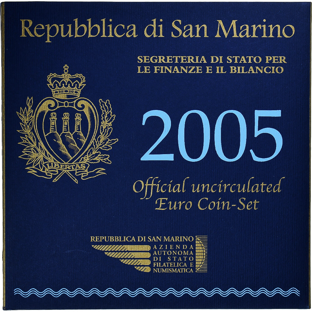 San Marino, Set 1 ct. - 5 Euro, Série Divisionnelle, 2005, Coin Card .BU