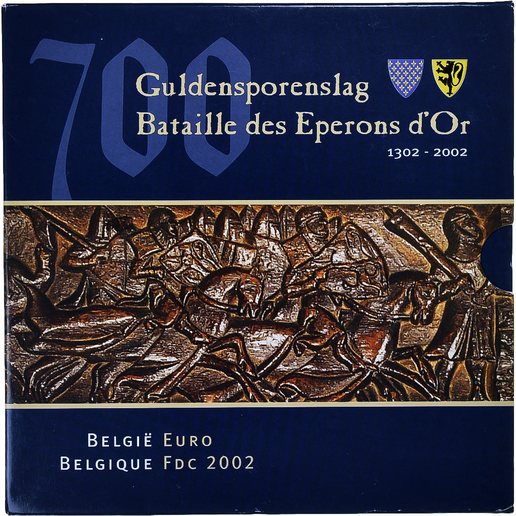 Belgio, Albert II, Coffret 1c. à 2€, Bataille des Éperons d'Or, 2002, Royal