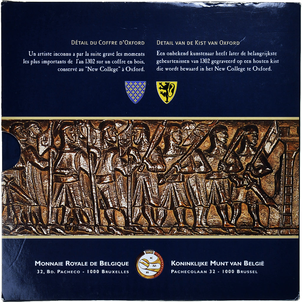 Belgio, Albert II, Coffret 1c. à 2€, Bataille des Éperons d'Or, 2002, Royal