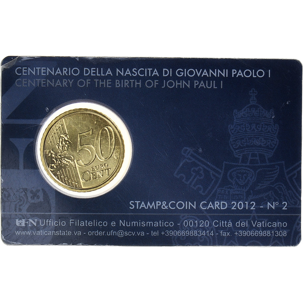 Watykan, Pape Benoit XVI, 50 Euro Cent, 2012, Rome, Coin card.FDC, MS(65-70)