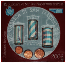 Saint Marin , Set 1 ct., 2 cts. & 5 cts., 2006, Rome, Coin card.FDC, FDC, Cuivre