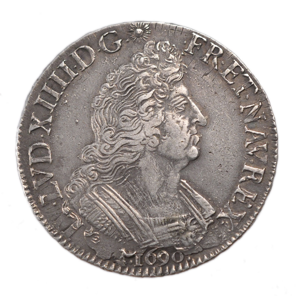 FRANCE, Écu aux palmes, Ecu, 1694, Limoges, AU(50-53), Silver, Gadoury #217, ...