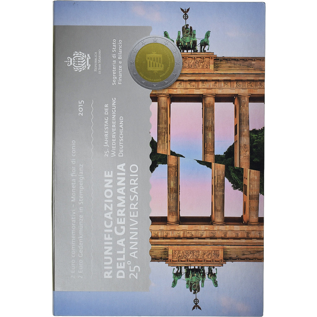 Saint Marin , 2 Euro, 25ème anniversaire de la réunification de l'Allemagne
