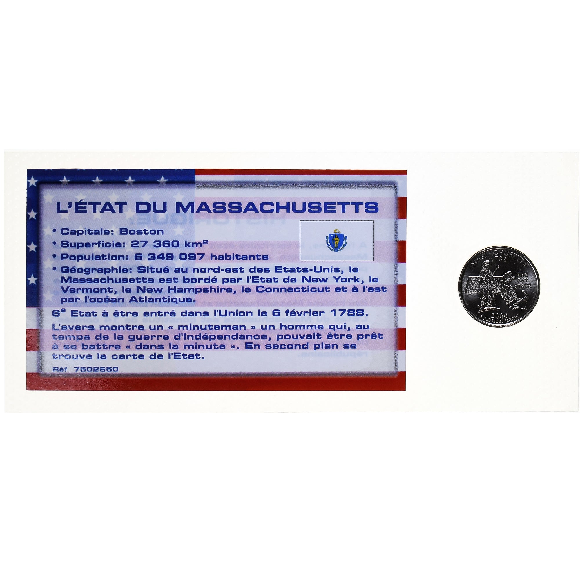 Monnaie, États-Unis, Massachusetts, Quarter, 2000, Philadelphie, FDC