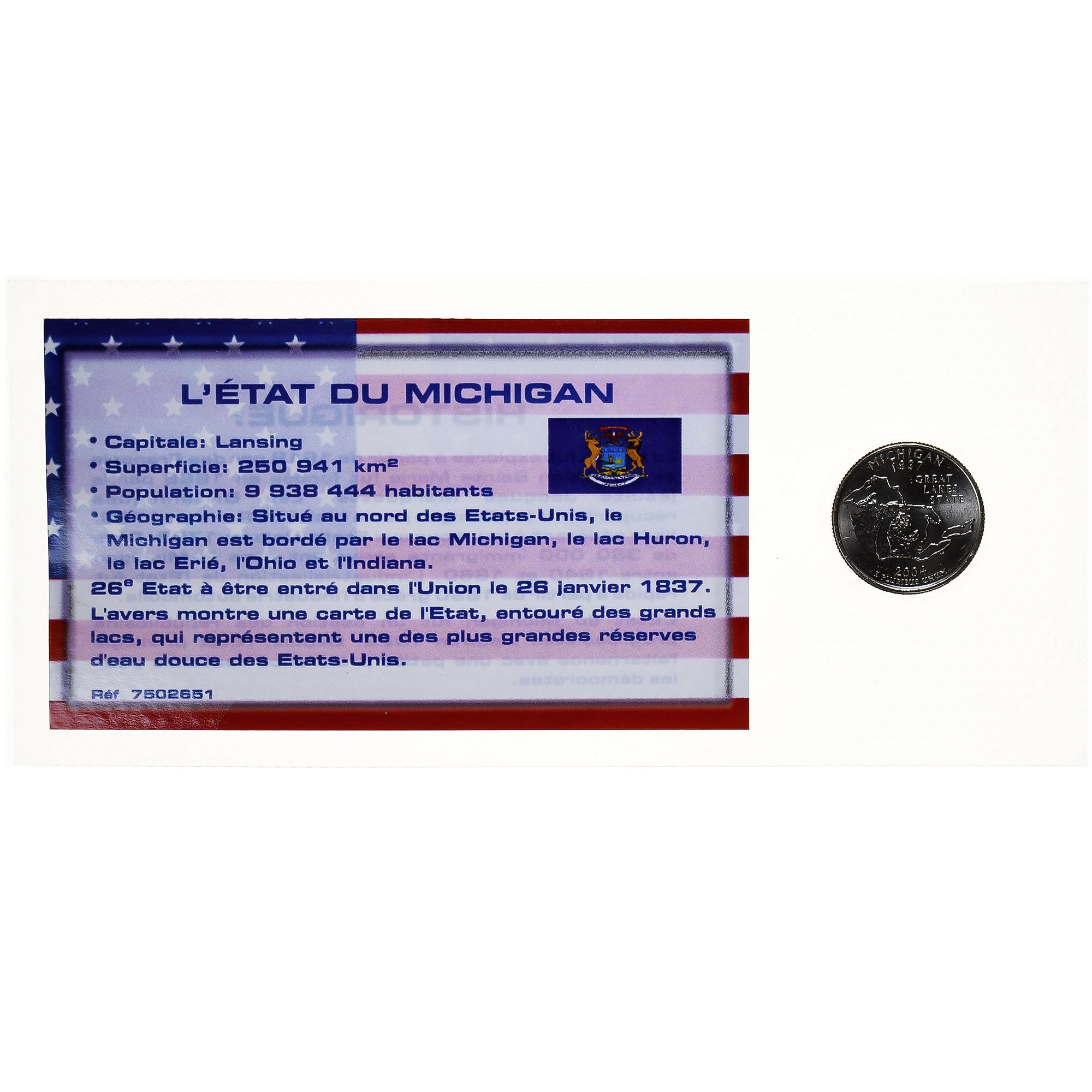 Monnaie, États-Unis, Michigan, Quarter, 2004, Philadelphie, FDC, Cupronickel