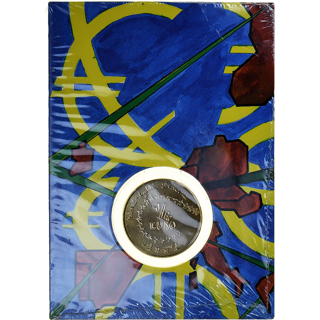 France, 1/4 Euro, L'Euro des enfants, 2002, MS(65-70), Bronze-Aluminium