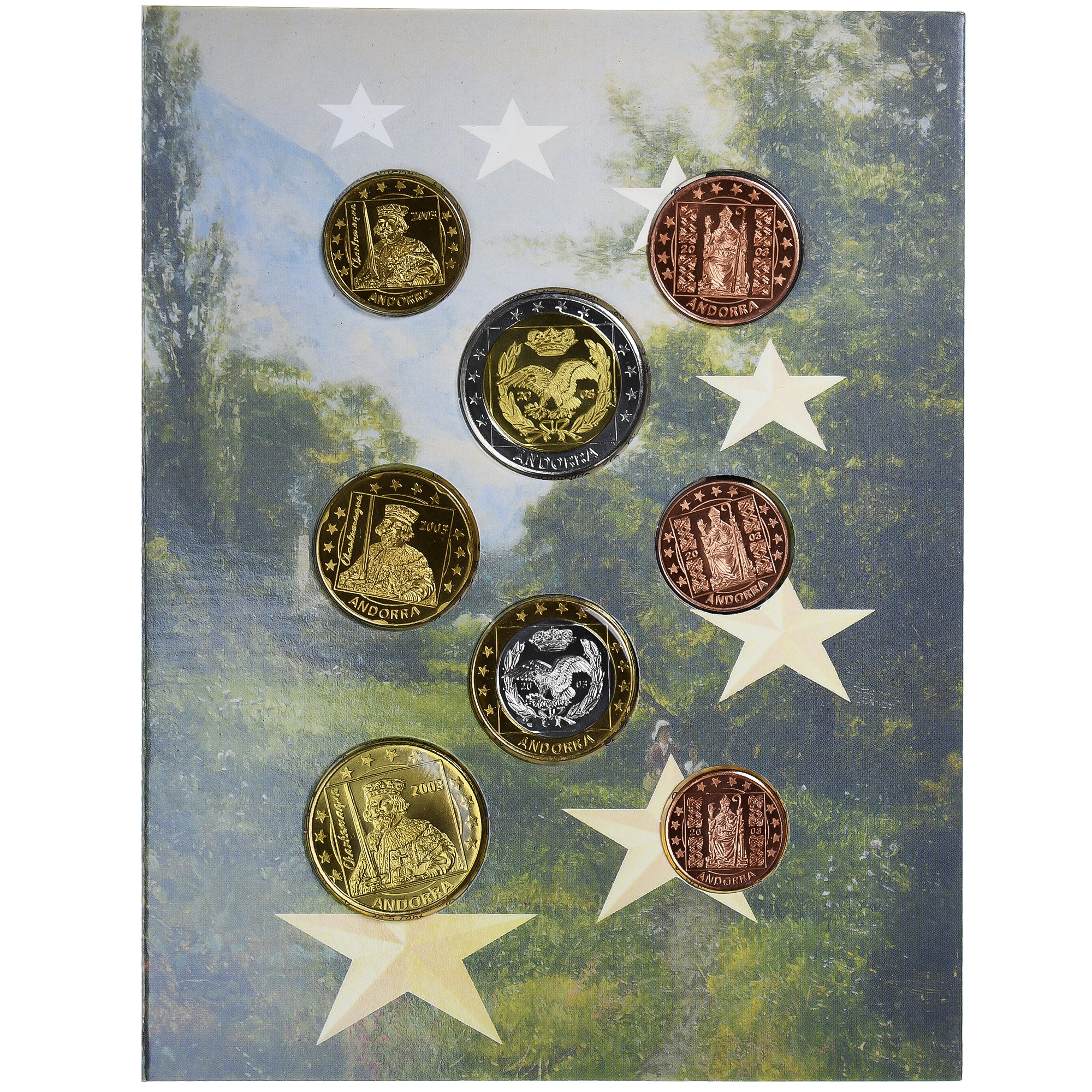Andorra, betaalpenning, Set Euro, Essai-Trial, 2003, STGL