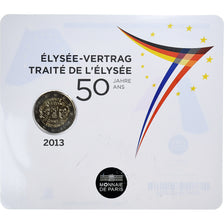 Francia, 2 Euro, 50 ans du traité de l'Élysée, 2013, Paris, Coin card, FDC
