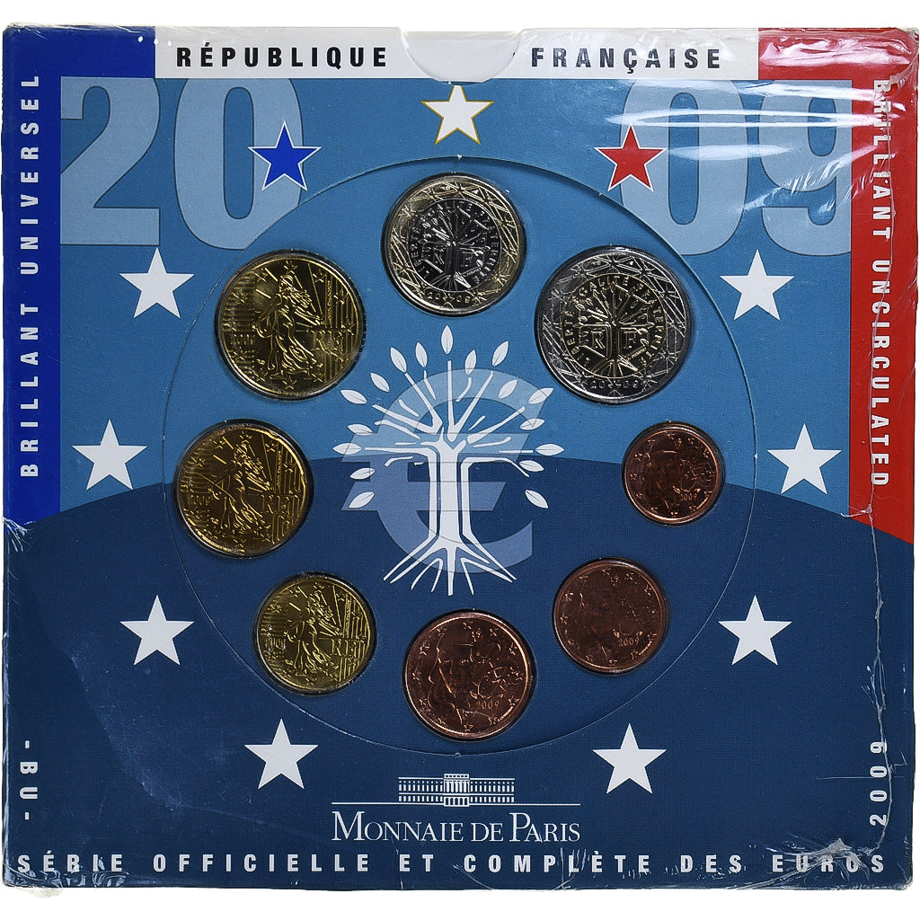 Francia, Coffret 1c. à 2€, 2009, Monnaie de Paris, FDC.BU, FDC, N.C.