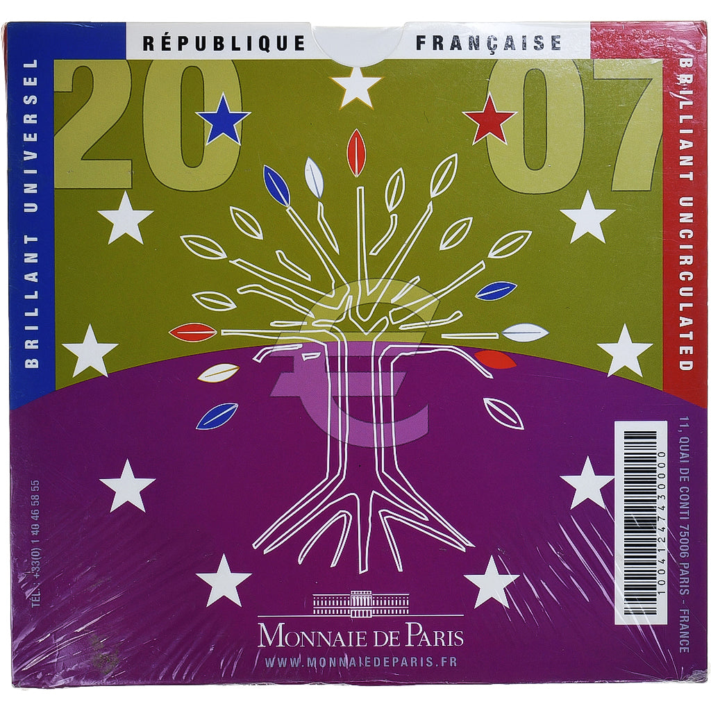 Frankreich, Coffret 1c. à 2€, 2007, Monnaie de Paris, FDC.BU, STGL