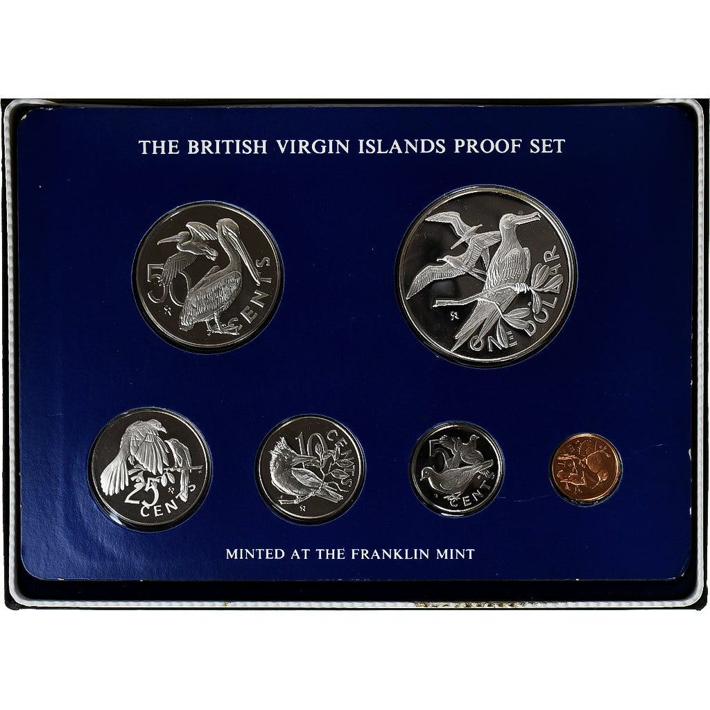 Coin, BRITISH VIRGIN ISLANDS, Set 1 Cent - 1 Dollar, 1976, Franklin Mint, Proof