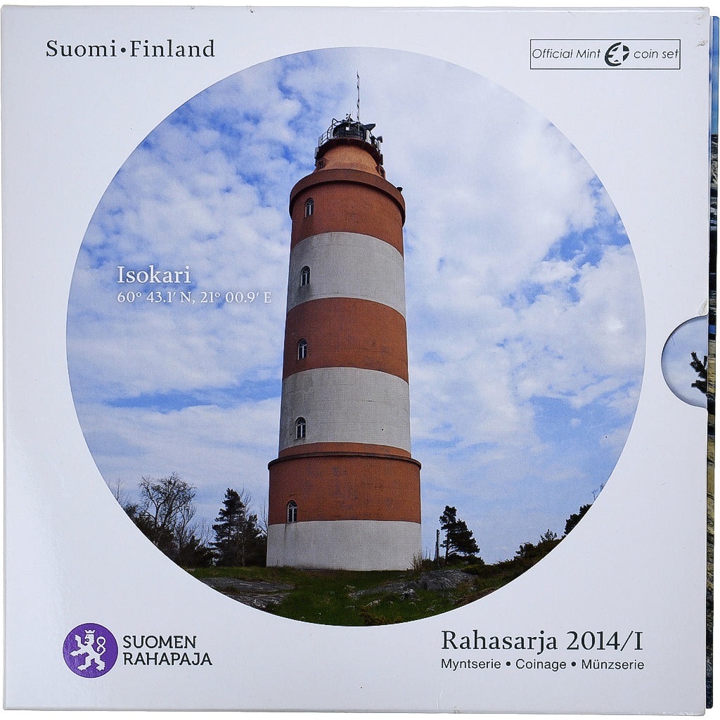 Finland, Set 1 ct. - 2 Euro + Token, Isokari Lighthouse, 2014, Vantaa, FDC