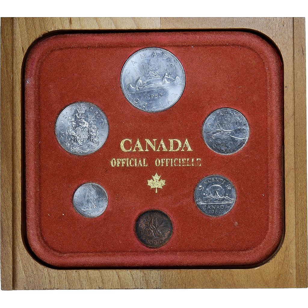 Moneda, Canadá, Set 1 Cent - 1 Dollar, 1980, Royal Canadian Mint, SC+, Sin